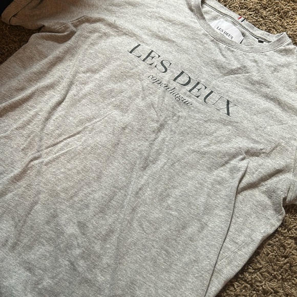Les Deux Copenhague Men’s Gray Tee Size Large - Picture 2 of 8